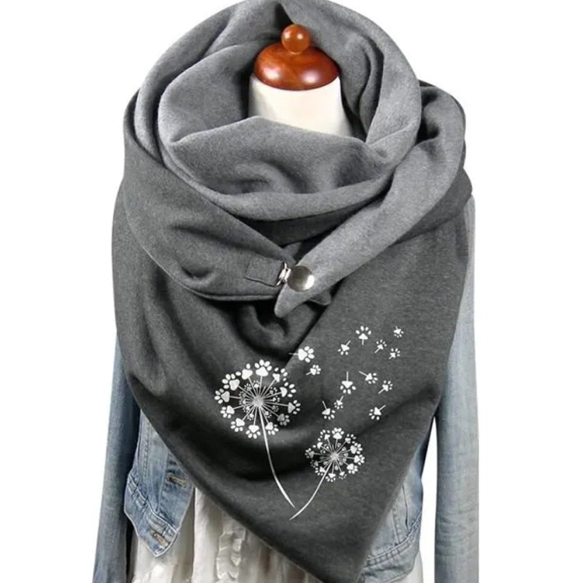 Warm Button Scarf  Plus Velvet