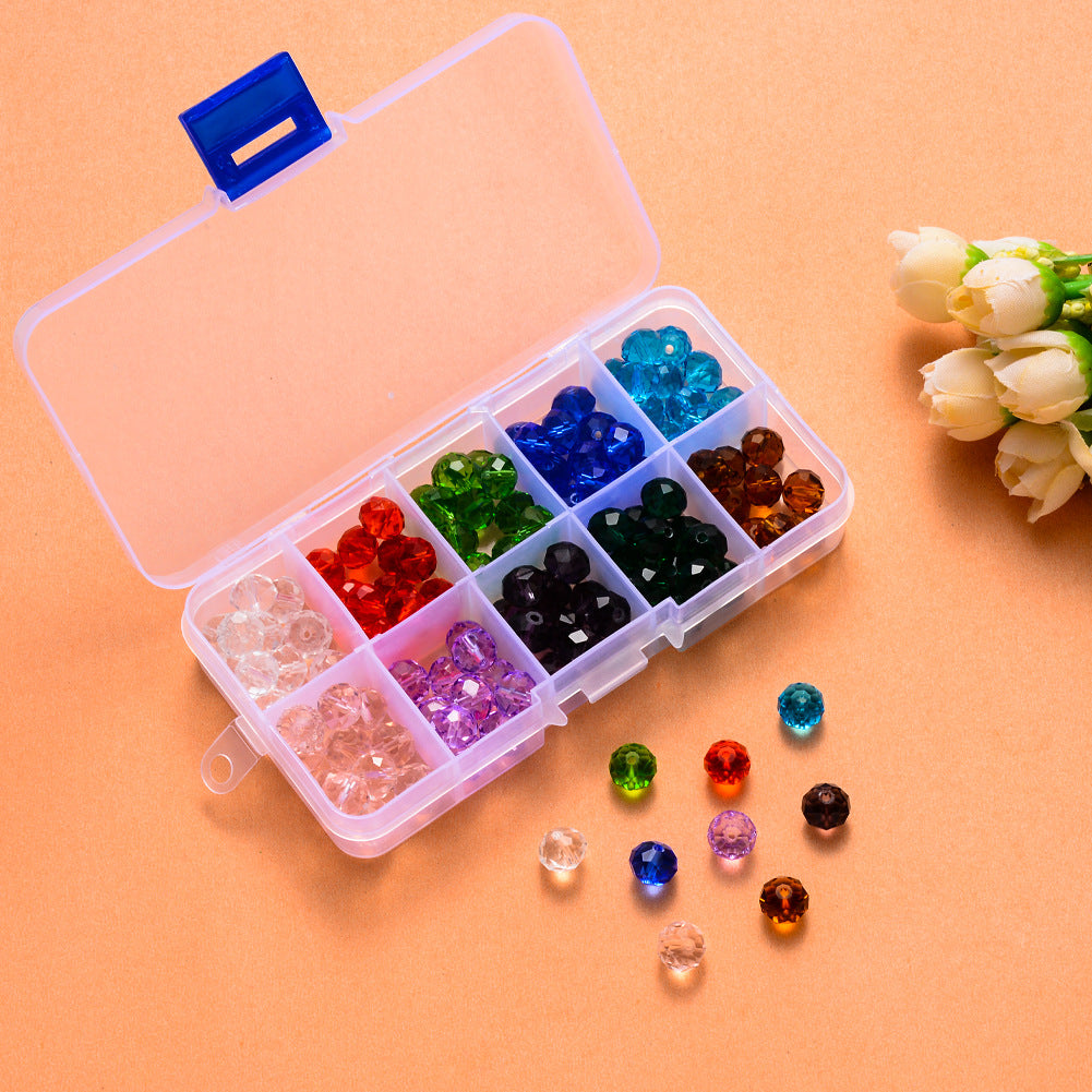 Perles à facettes en cristal Transparent, variété de perles de verre, matériel de Bracelet, accessoires de bijoux à faire soi-même, perles plates à roue