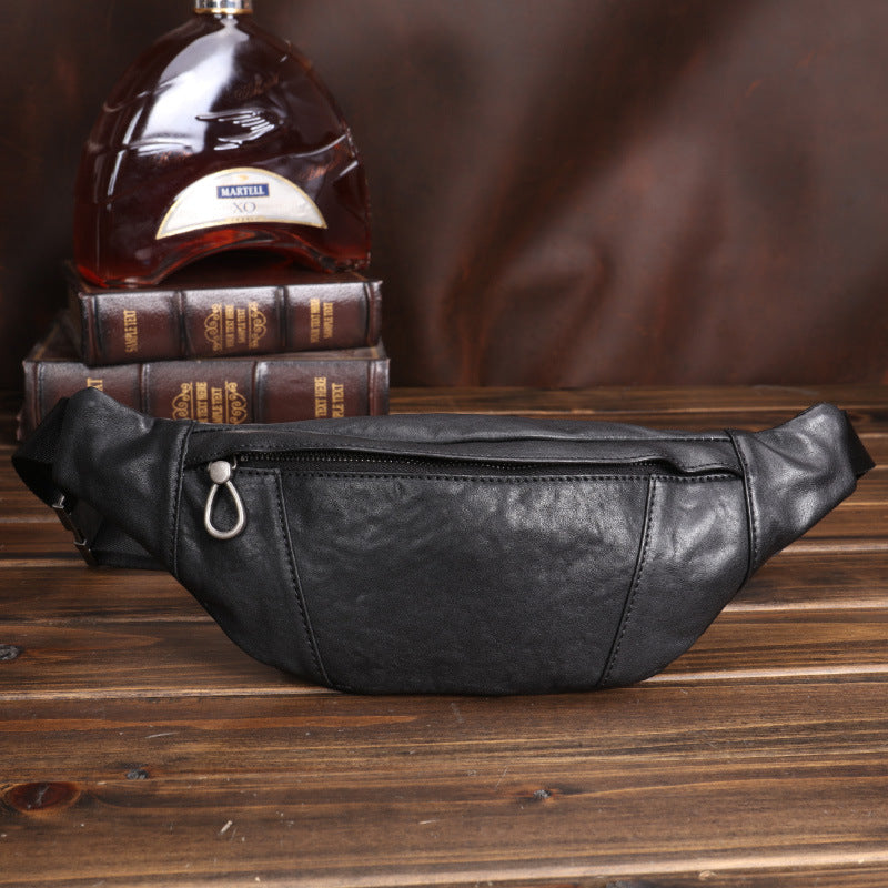 Men's Small Leather Sports Fanny Pack