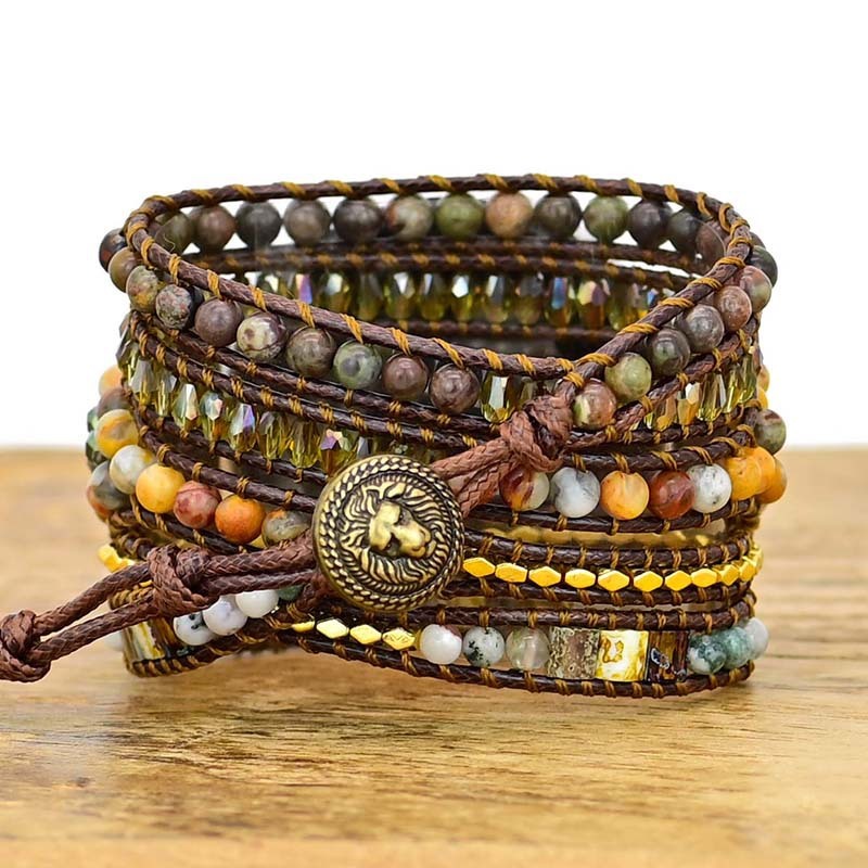 Boho Natural Stone Strap Bracelet