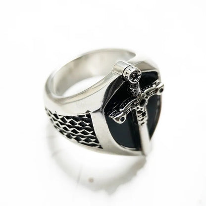 Bague pour hommes, rétro européen et américain, diamants croisés, exagéré, personnalisé, Index Punk