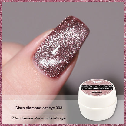 Diamant réfléchissant dans les débris colle Cat Eye Gel vernis à ongles Nail Art