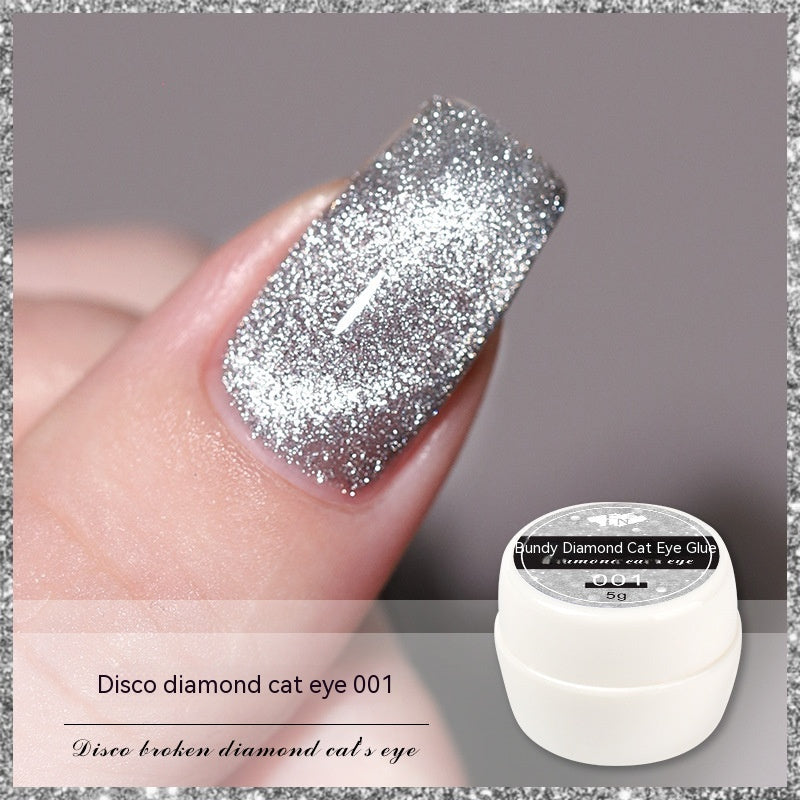 Diamant réfléchissant dans les débris colle Cat Eye Gel vernis à ongles Nail Art