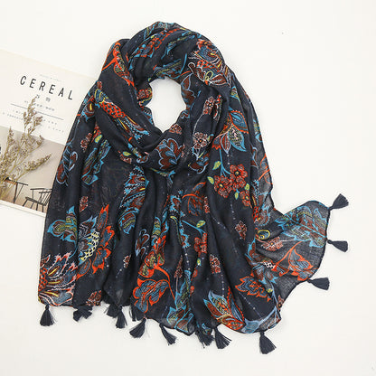 Women's Fashion Bohemian Rhinestone Printed Scarf