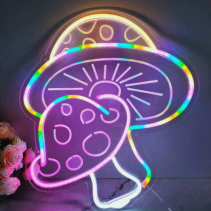 Lumière au néon d'intérieur créative en forme de champignon