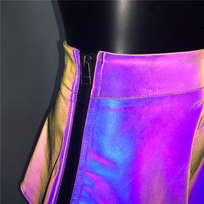 Women's Fashion Simple Dazzling Color Reflective Half-body Skirt