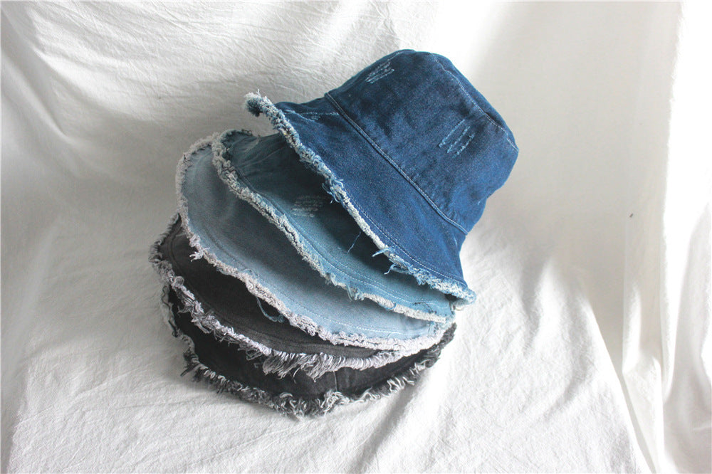 Chapeau seau en Denim à bords bruts pour femmes, pare-soleil d'été