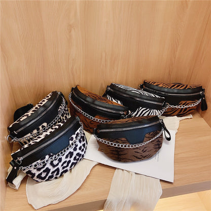 Lady Leopard Print Fanny Pack Europe And America