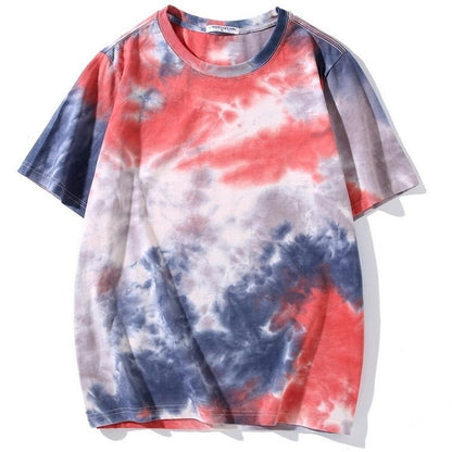 Manches courtes amples dégradées tie-dye pour hommes