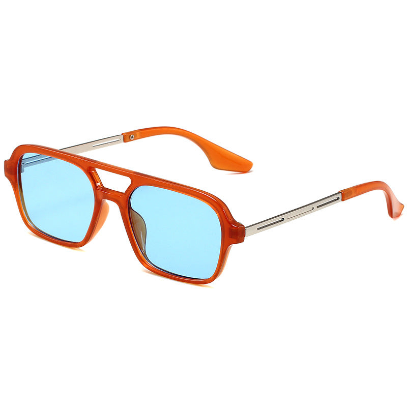 New Retro Double Beam Small Square Box Sunglasses Sunglasses For Women