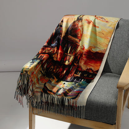 Shawl Fringed Long Scarf Thickened Warm Scarf