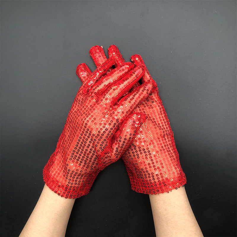 Stage Performance Fashion Thin Sequin Reflective Gloves