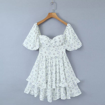 Robe imprimée amincissante à la taille pour fille, tenue d'été chaude