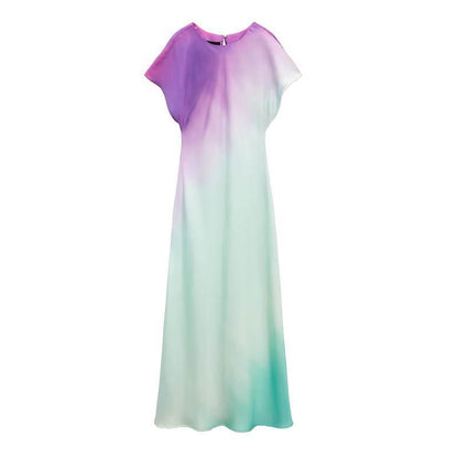 Printed Gradient Tie-dye Long Dress