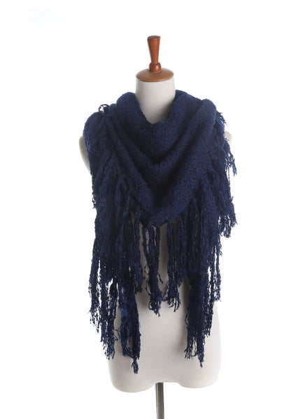 Fringed Plain Square Scarf