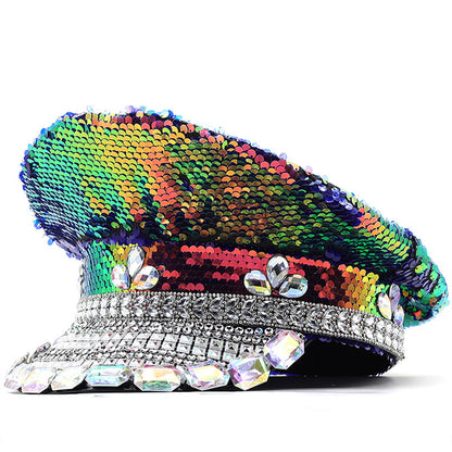 Chapeau polyvalent de photographie de diamant multicolore de mariage pour femmes