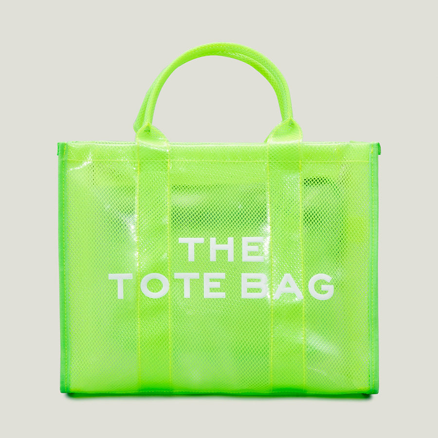 Large Capacity Neon Tote Transparent Shoulder Bag