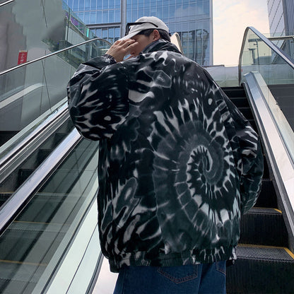 Haut de veste tie-dye à col montant pour hommes