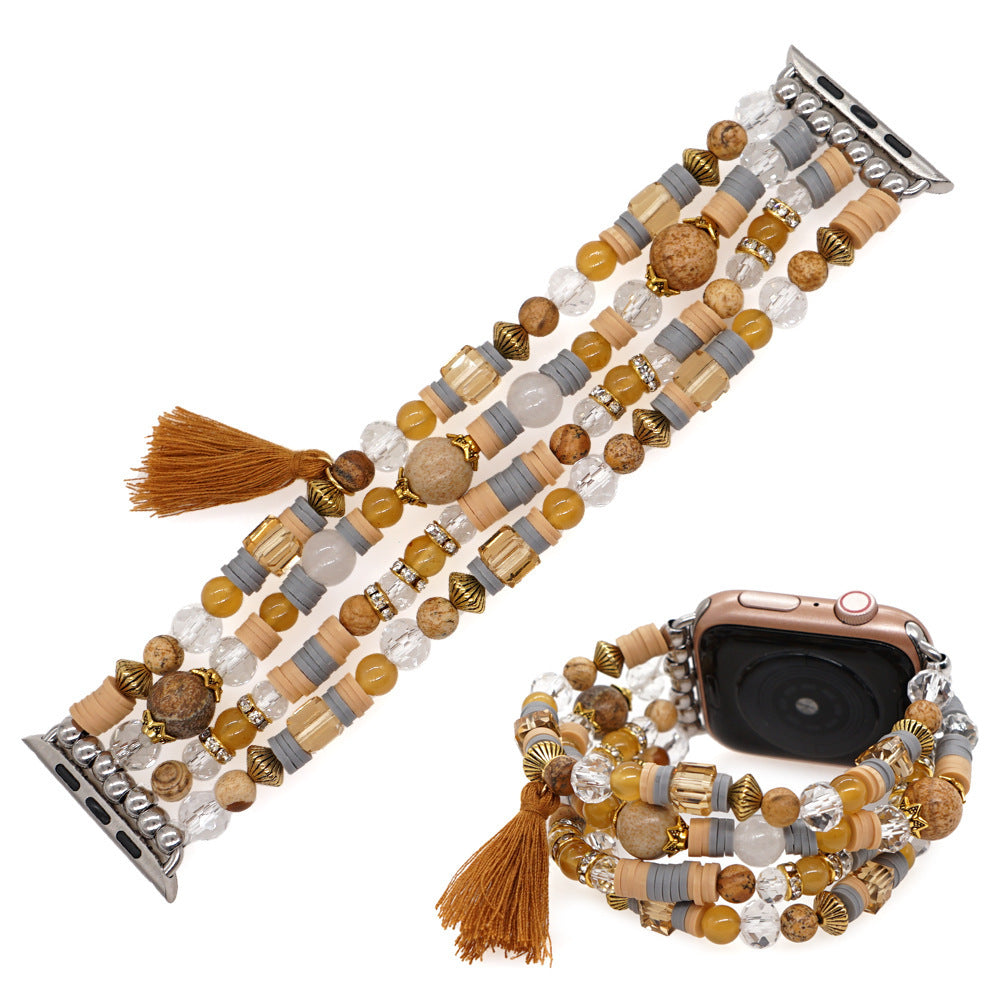 Boho Semi-Precious Stone Statement Beaded Strap