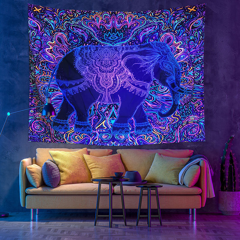 Ornement De Fond De Mandala Psychédélique De Lumière UV Fluorescente