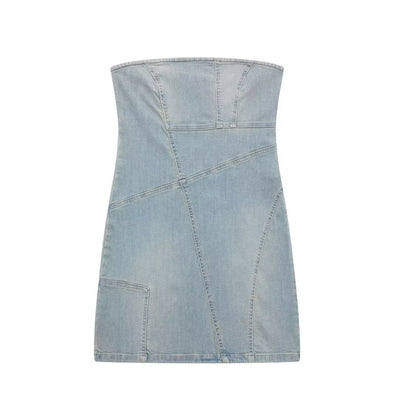 Robe tube en denim Hot Girl de style américain pour femmes