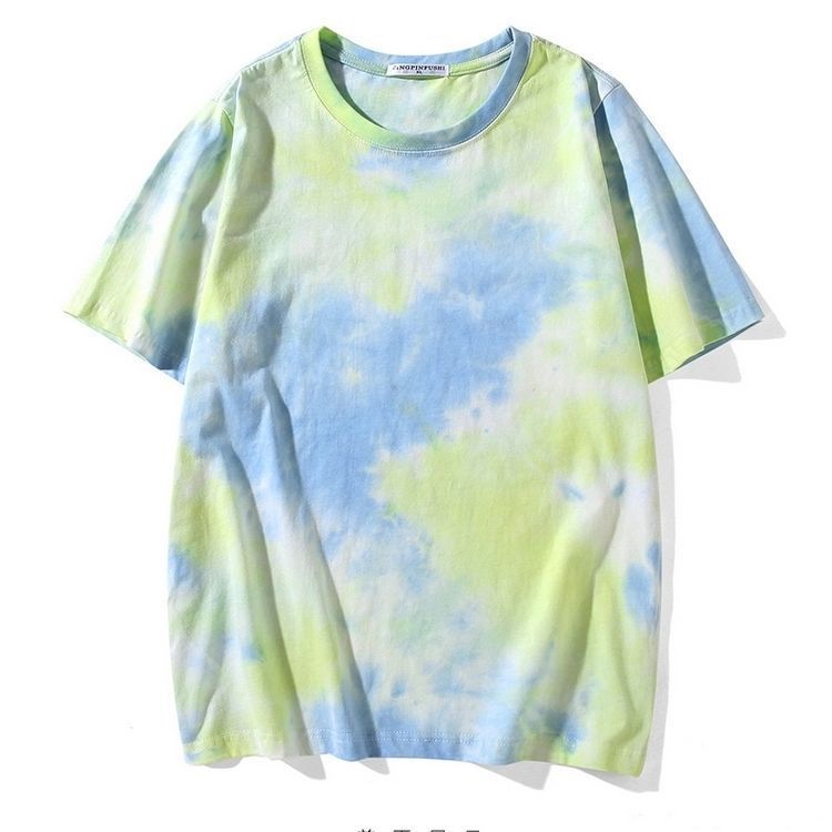 Manches courtes amples dégradées tie-dye pour hommes