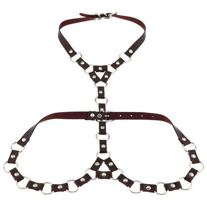 Collier de bondage gothique, ceinture, chaînes de corps avec cordon de serrage