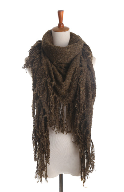 Fringed Plain Square Scarf