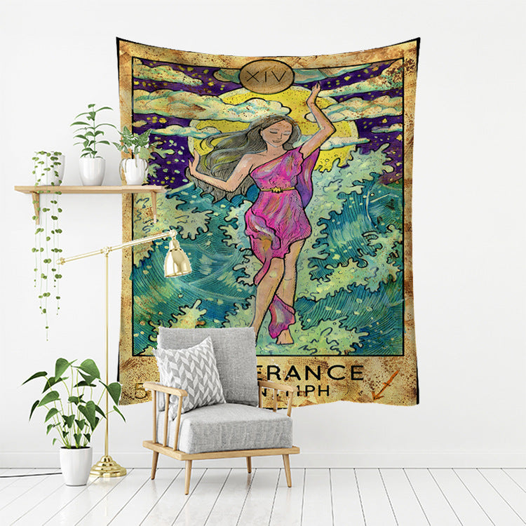 Tissu suspendu de décoration de maison de série de Tarot psychédélique