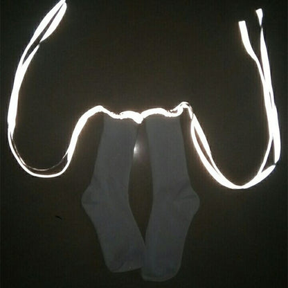 Chaussettes à bandes fluorescentes pour femmes, avec lettres imprimées, tendance, pour Bar, boîte de nuit, personnalité réfléchissante, croix, haute qualité, nouvelle collection