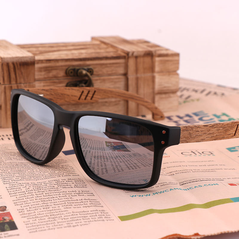 Moda PC Pierna de madera Gafas de sol Ciclismo al aire libre