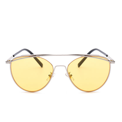 Women's Metal Oval Sunglasses