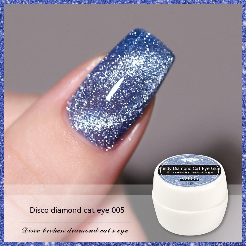 Diamant réfléchissant dans les débris colle Cat Eye Gel vernis à ongles Nail Art