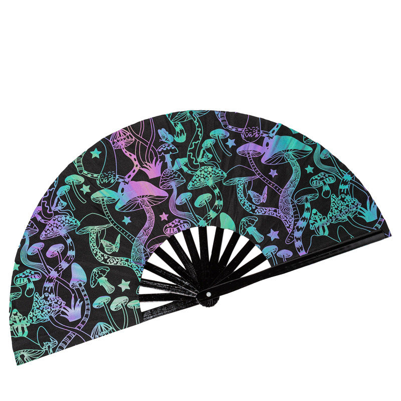 Reflective Cloth Bamboo Fan Cool Reflective Fan Party Activities