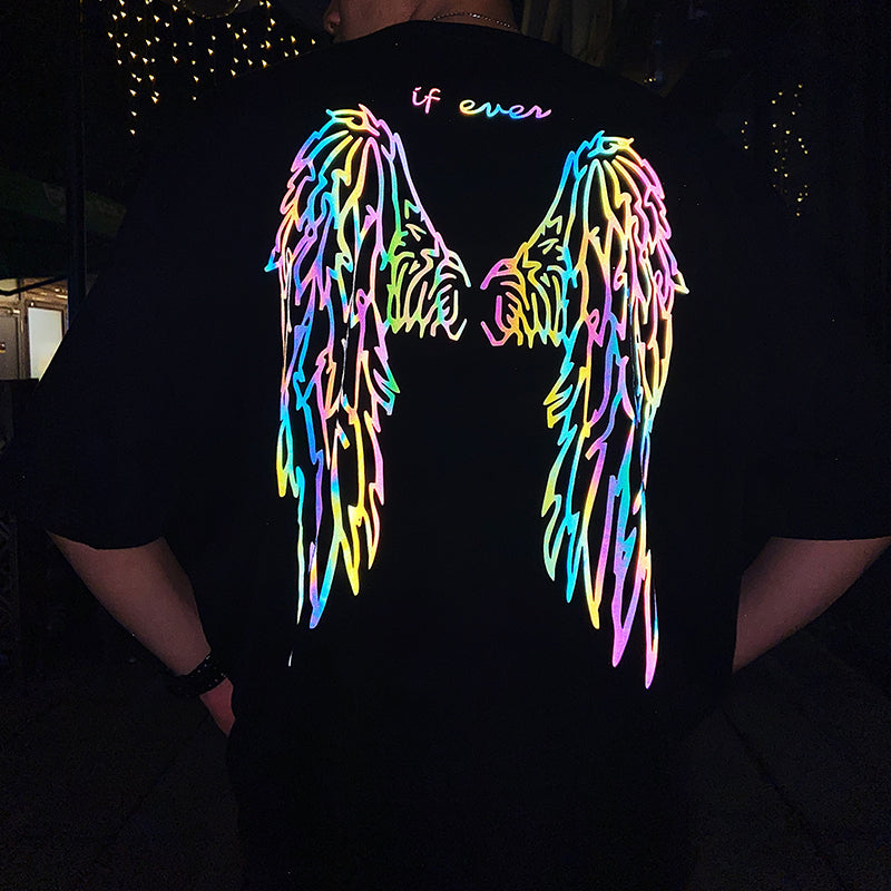 Super Fire Cotton Colorful Wings Reflective Short Sleeves