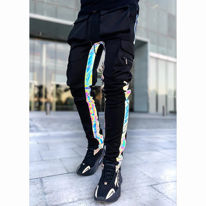 Reflective Strips For Night Running Casual Pants Men's Trousers With Reflective Feet