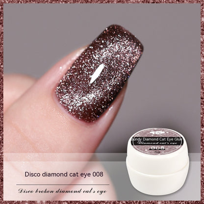 Diamant réfléchissant dans les débris colle Cat Eye Gel vernis à ongles Nail Art