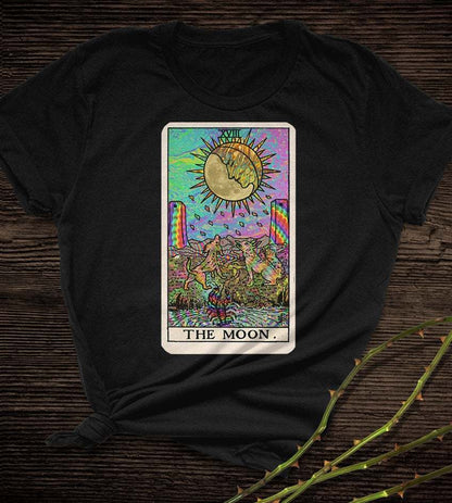 Psychedelic Tarot Card Print Short Shirt Fabrics