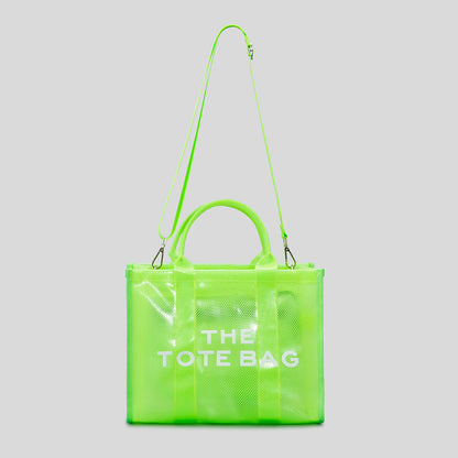 Large Capacity Neon Tote Transparent Shoulder Bag