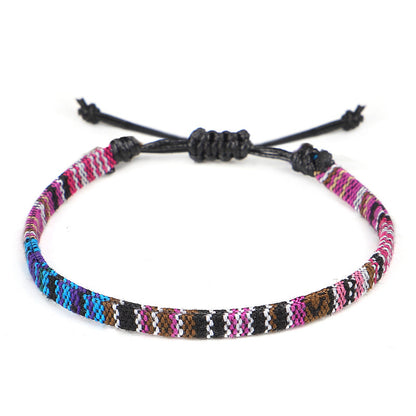 Boho Rainbow Anklet Tissé à la main Amour