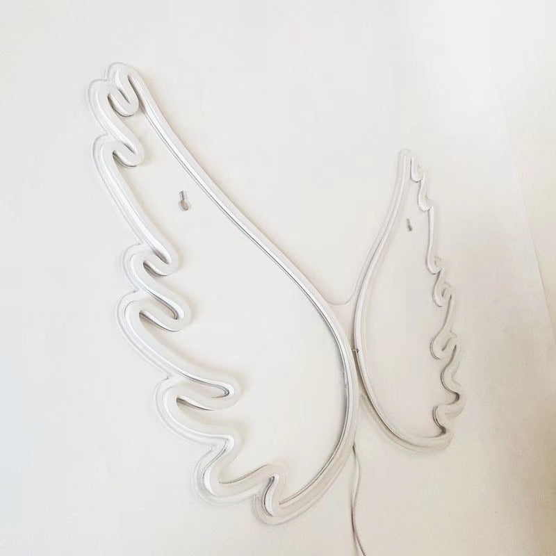 Transparent Acrylic Angel Wings Neon Backboard Light