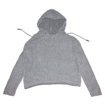 Reflective Knitted Hooded Sweater Long Sleeve