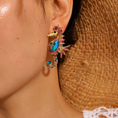 Pendientes colgantes con recorte de tendencias bohemias para mujer