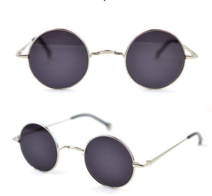 Lunettes de soleil hip hop à monture ronde en métal pour hommes et femmes